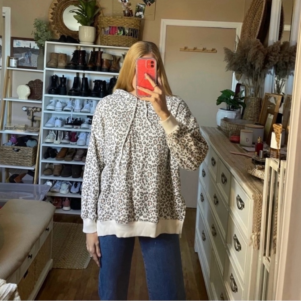American Eagle cheetah print hoodie jegging oversized fit
